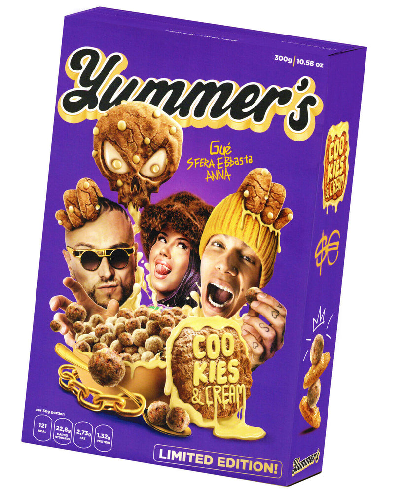 Cereali Sfera Ebbasta Guè Anna | Yummer's Cereal Cookies & Cream | Limited Edition 300g