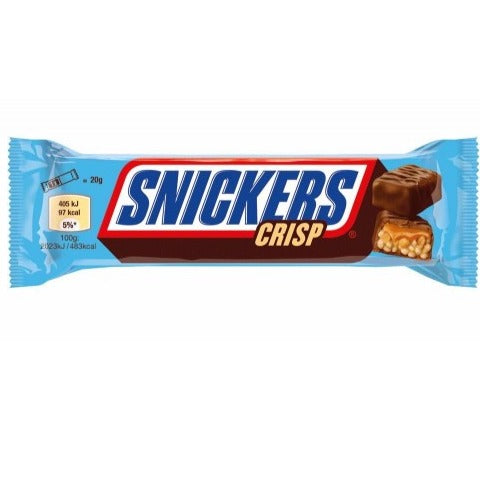 Barretta cioccolato caramello e riso soffiato Snickers Hi Protein Crisp MARS 52